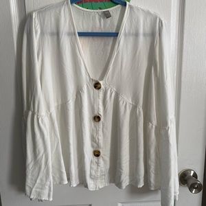 ASOS long sleeve v neck smock top